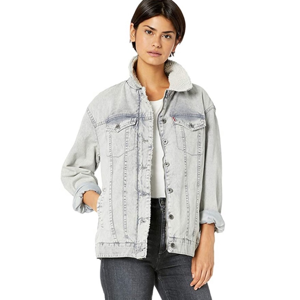 Levi’s Sherpa Lined Oversized Trucker Denim Jacket